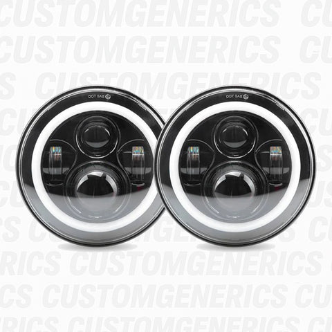 NA Miata Halo LED 7" Headlights (Pair)  Plug N' Play
